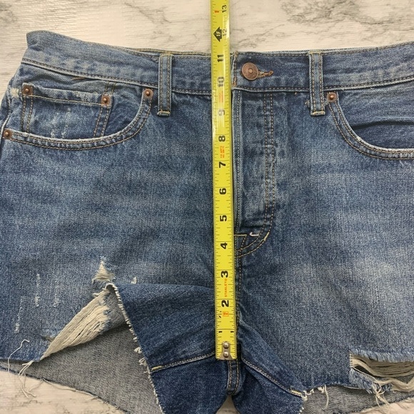 Free People Byron Bay Distressed Jean Shorts - Picture 8 of 8